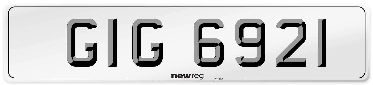 GIG 6921 Number Plate from New Reg